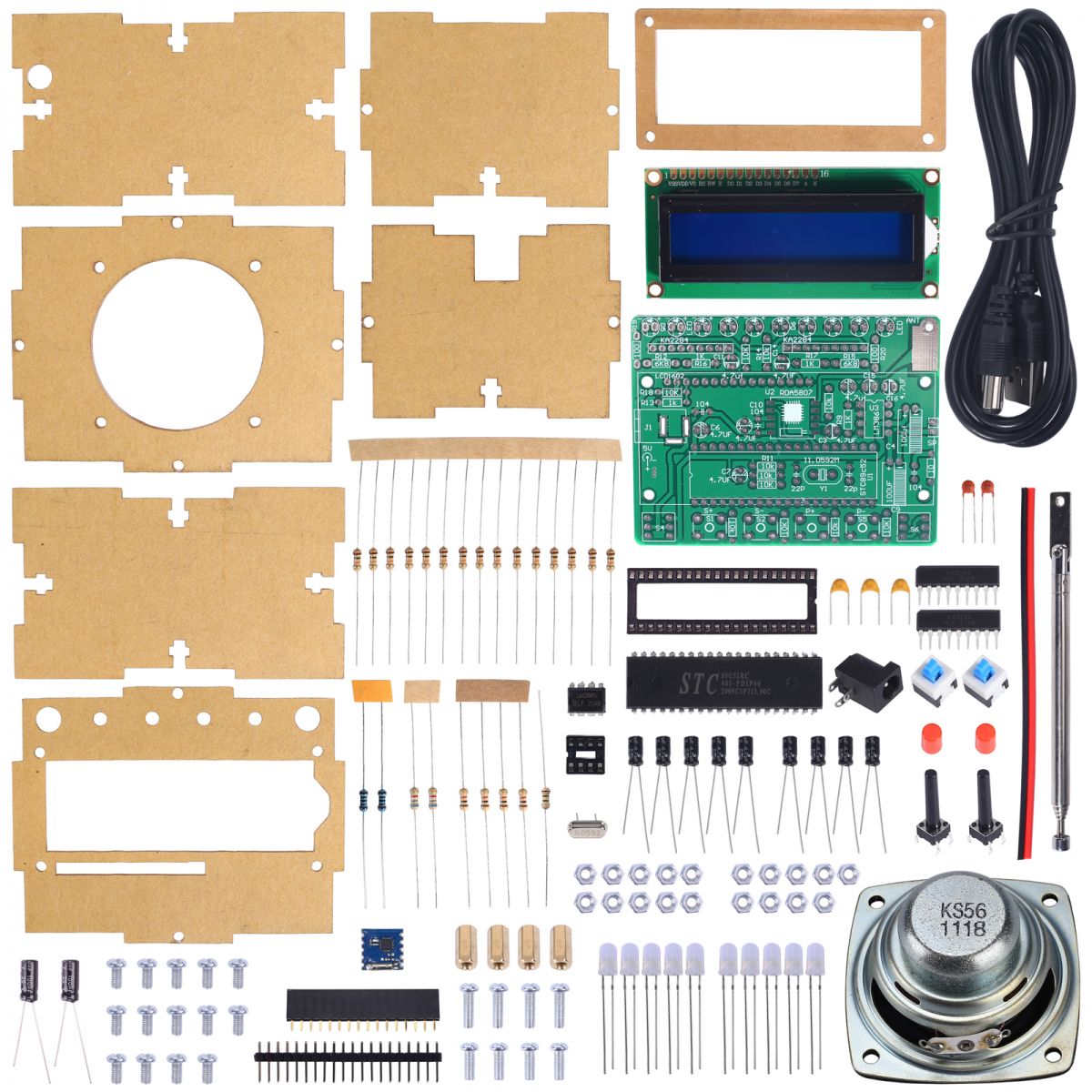 FM Radio Receiver DIY Kit with RGB LED Indicator ICStation
